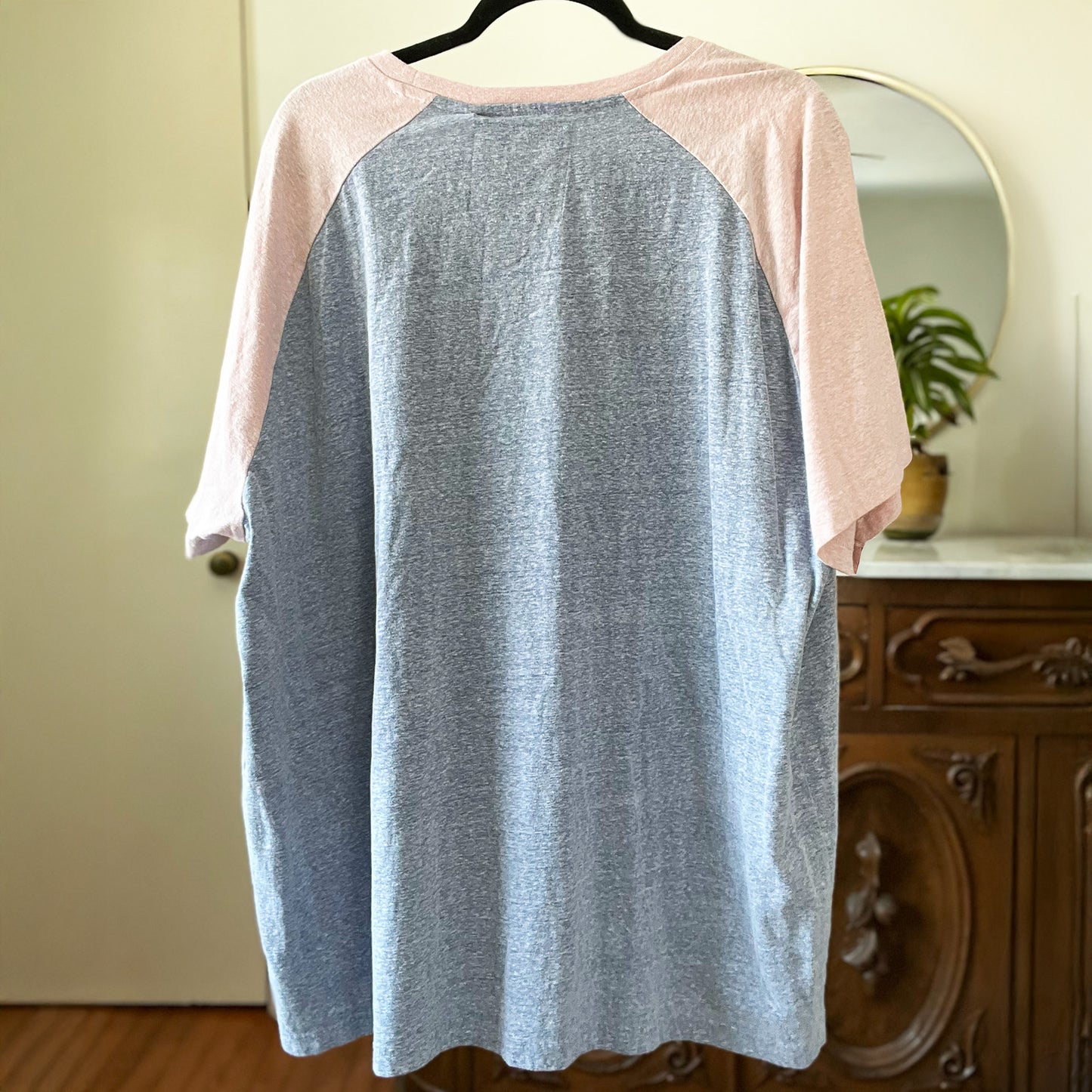 Home Sweet Indiana | Pink / Blue Baseball Tee | 3X