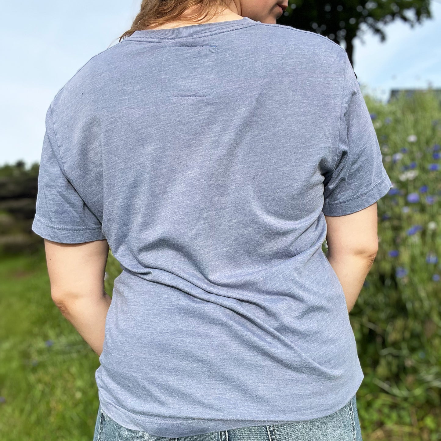 Hope Lives Here | Snow Drops | January Birth Flower | Heather Blue Tee | Medium