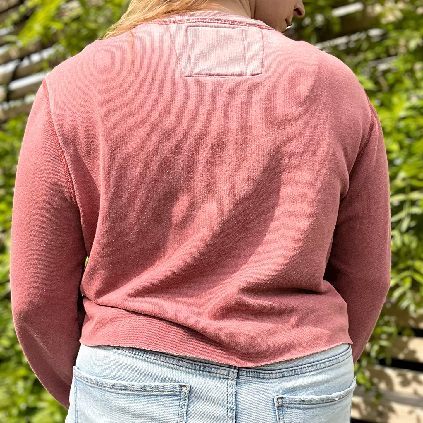 Stronger Together | June Birth Flower | Faded Pink Cut Off Sweatshirt | Large