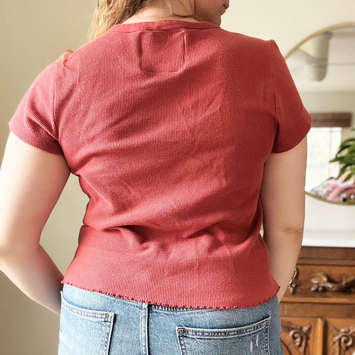 November Birth Flower | Chrysanthemum | Red Crop Top | XL