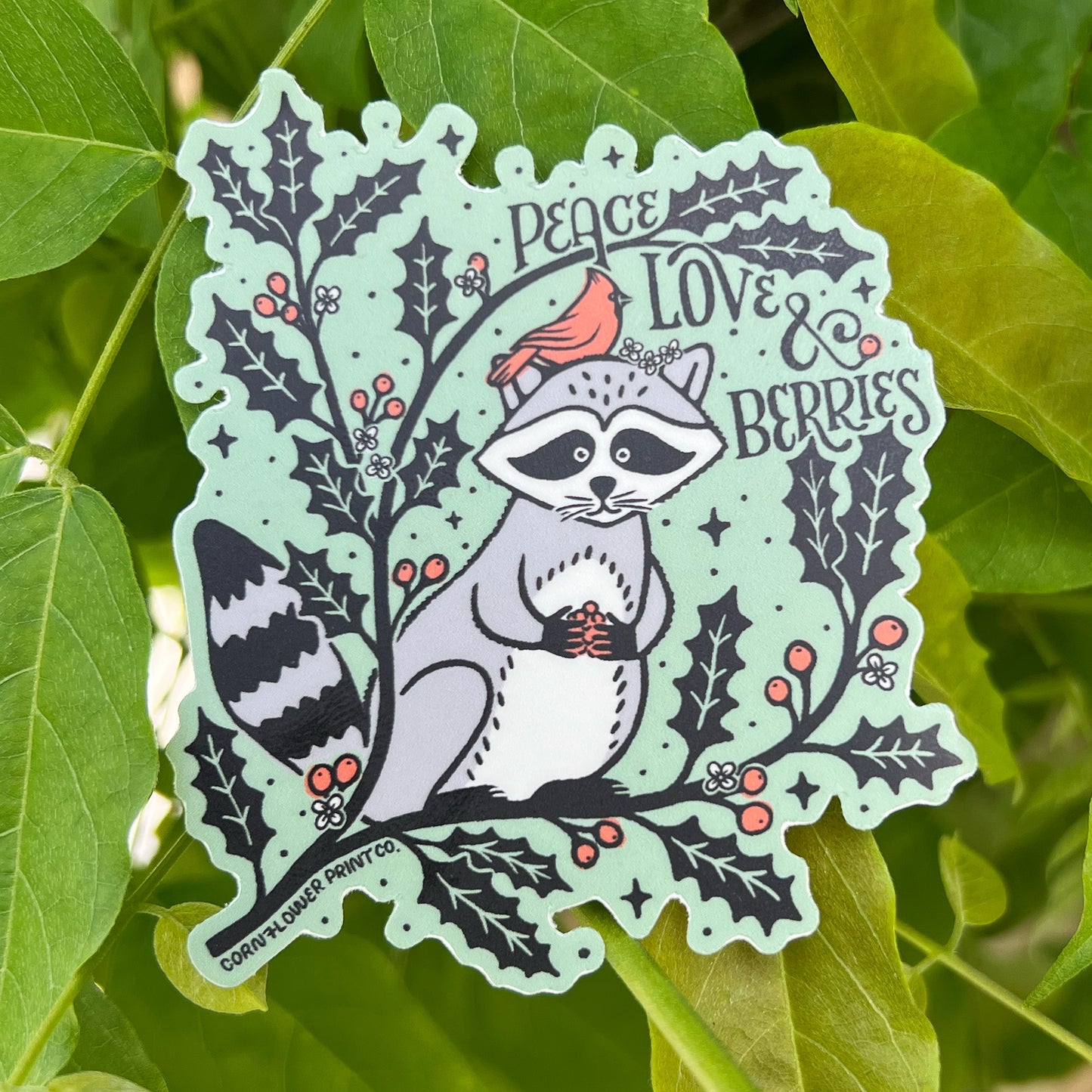 Vinyl Sticker | December Birth Flower | Holly & Berries