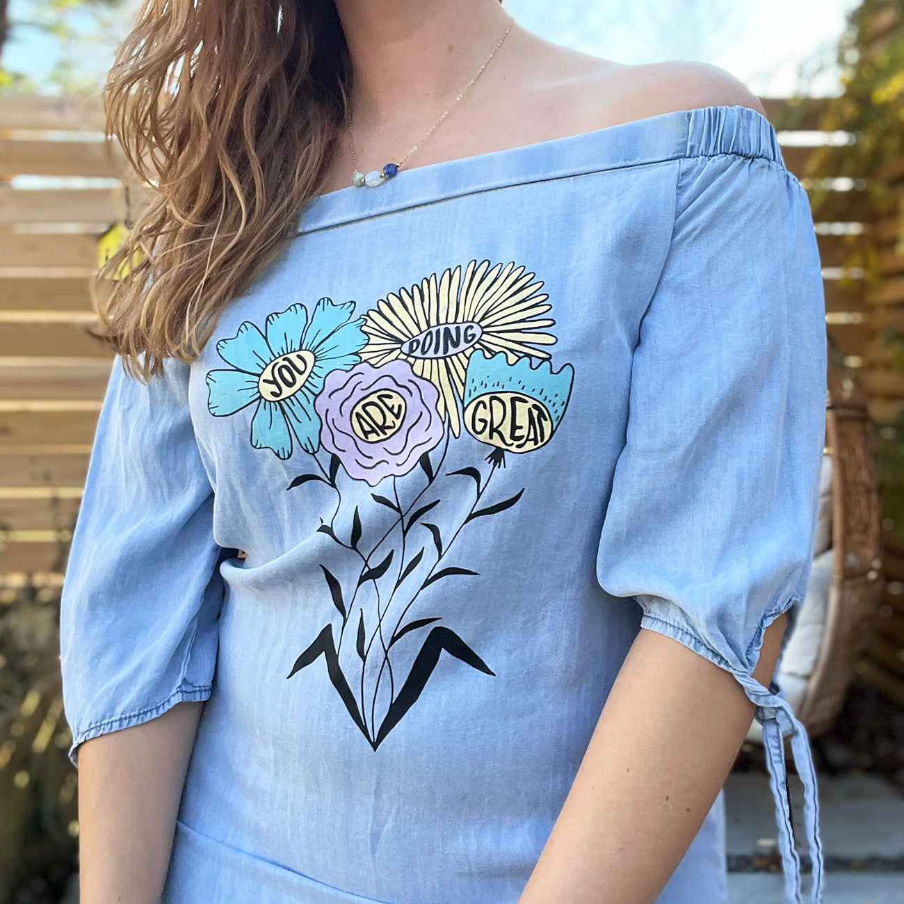 You Are Doing Great | Blue Chambray Dress | Medium