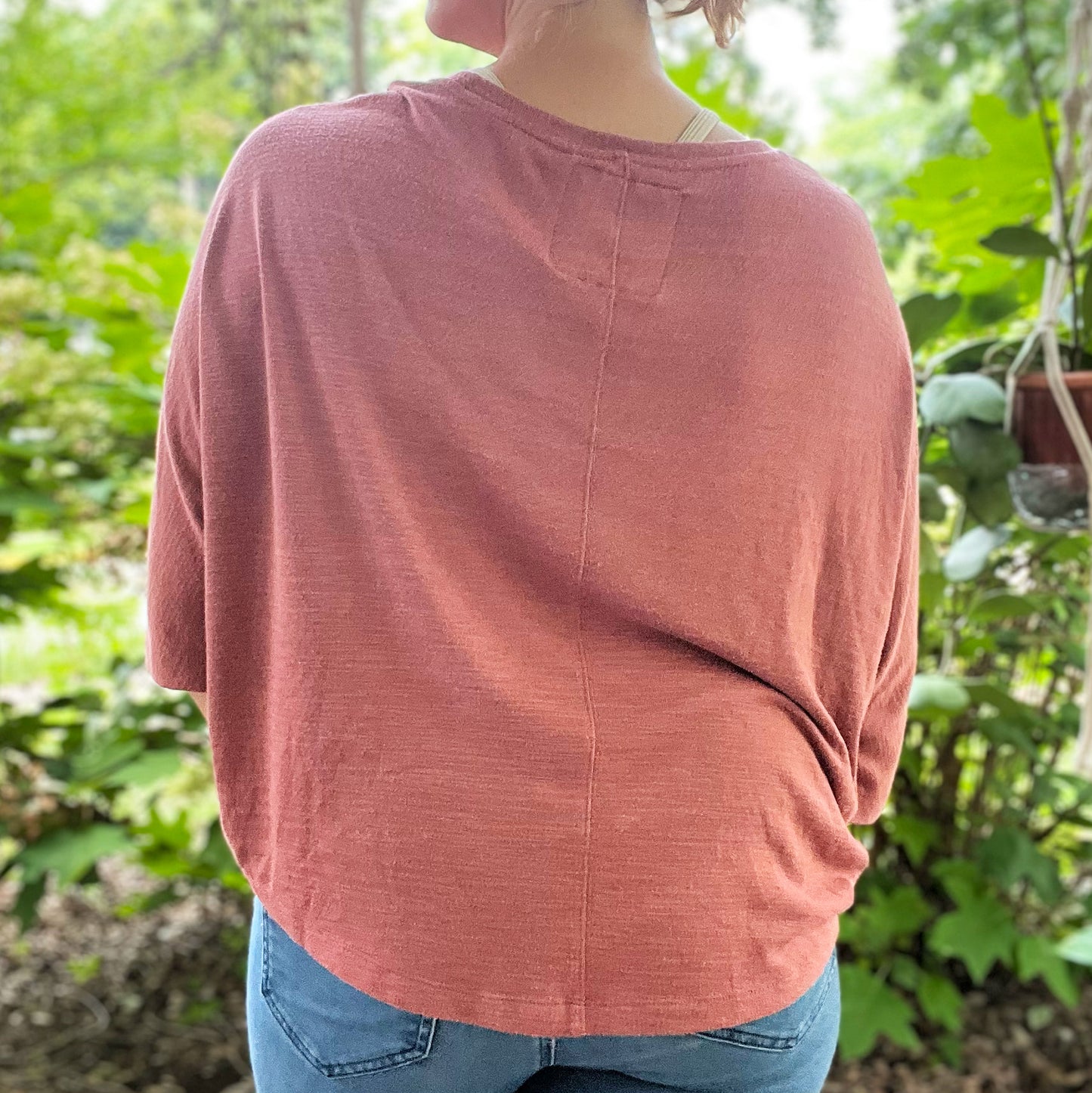 Stronger Together | June Birth Flower | Dark Pink Dolman Sleeve Shirt | Large