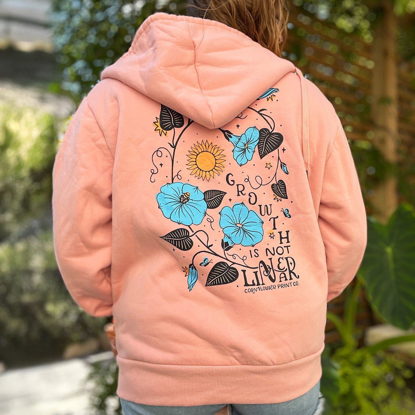 September Birth Flower | Morning Glory | Pink Fluffy Jacket | 2X
