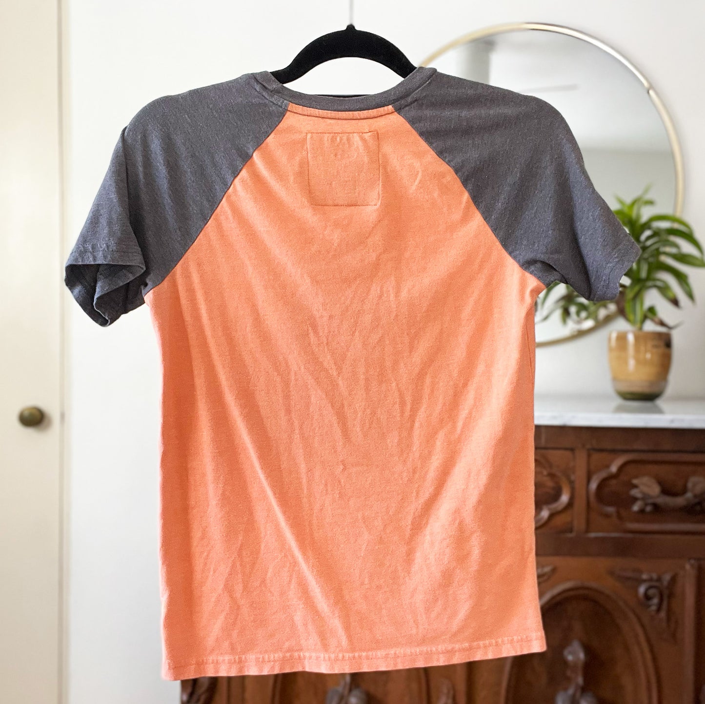 Koi Fish | Nevertheless We Persisted | Orange & Gray Baseball Tee | XS