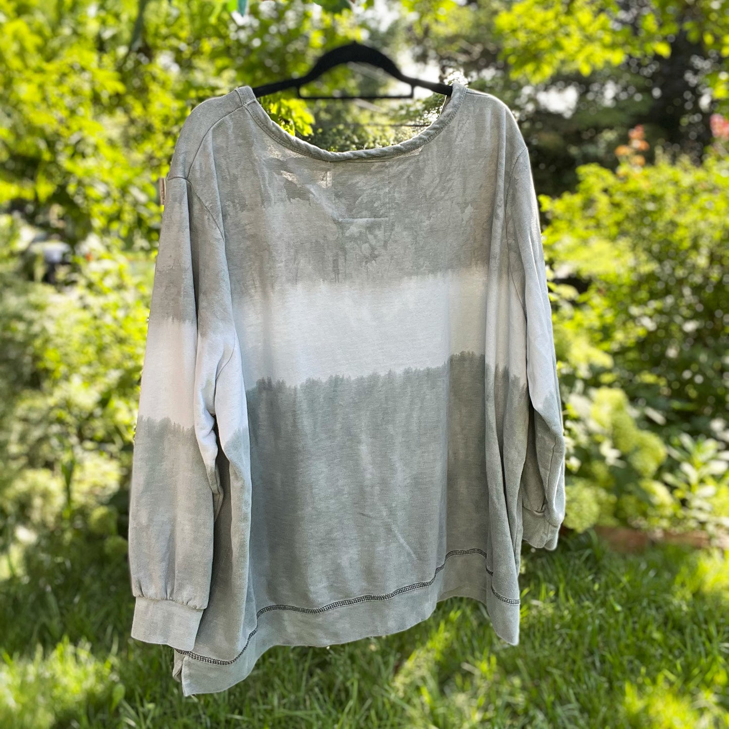 One Day at a Time | July Birth Flower | Gray Ombre Long Sleeve | 3X