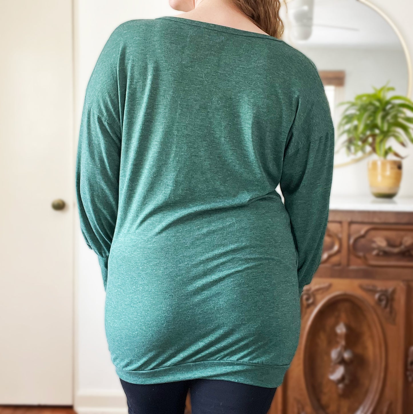 Koi Fish | Nevertheless We Persisted | Green Tunic Top with Pockets | Medium