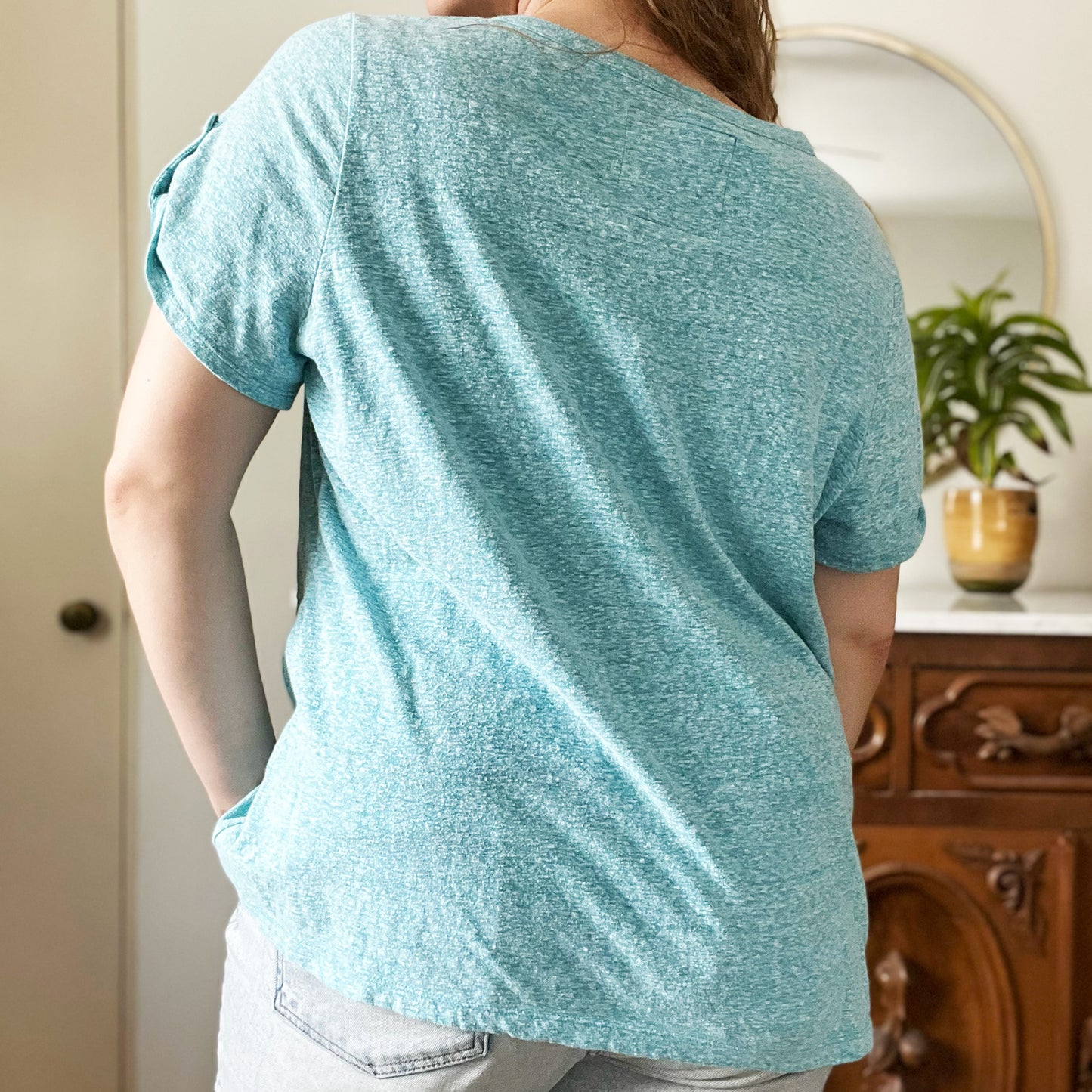 Koi Fish | Nevertheless We Persisted | Heather Blue Scoop Neck Shirt | XL