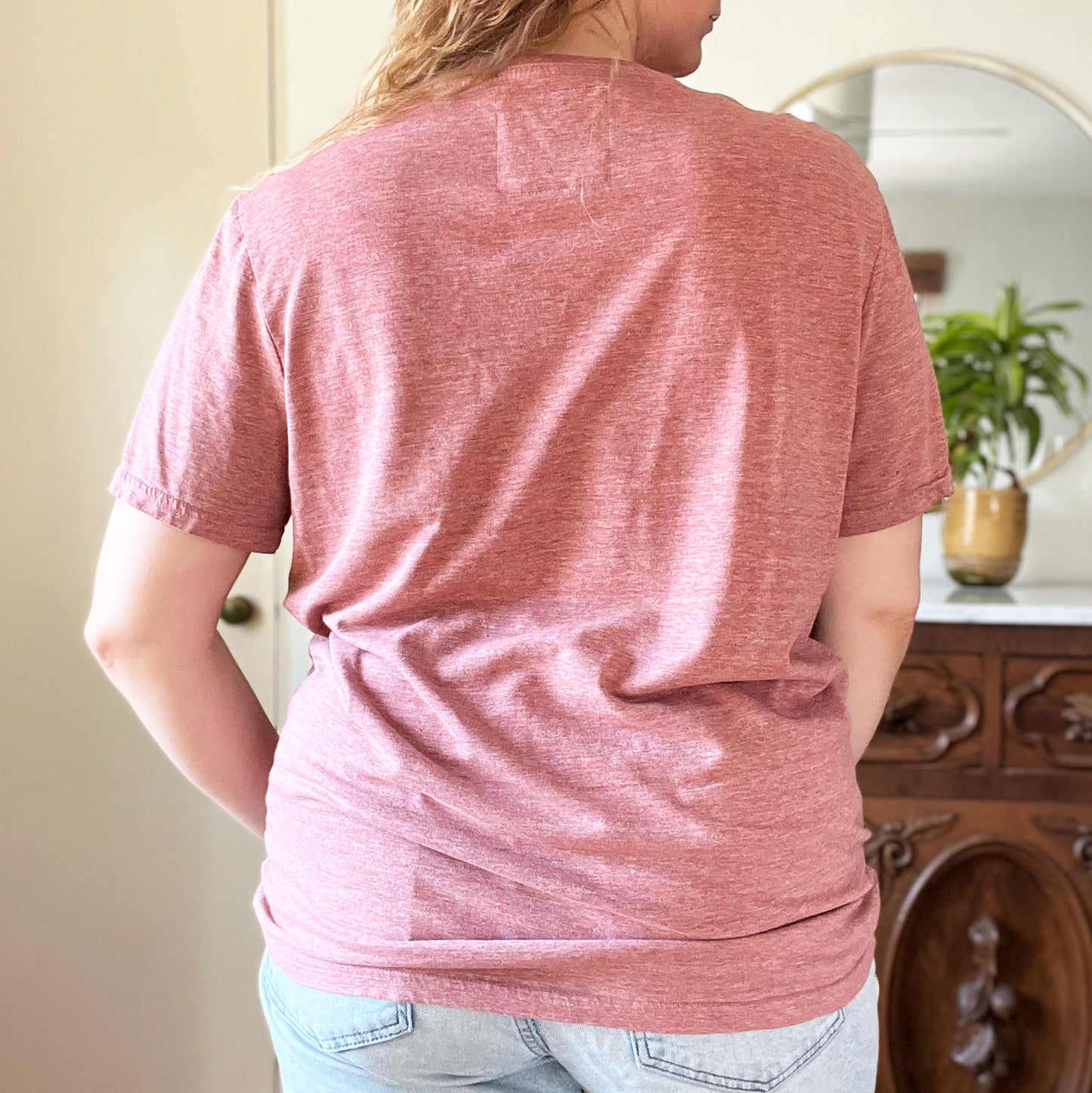 Stay Feral | Opossum | Heather Muted Red Tee | Large