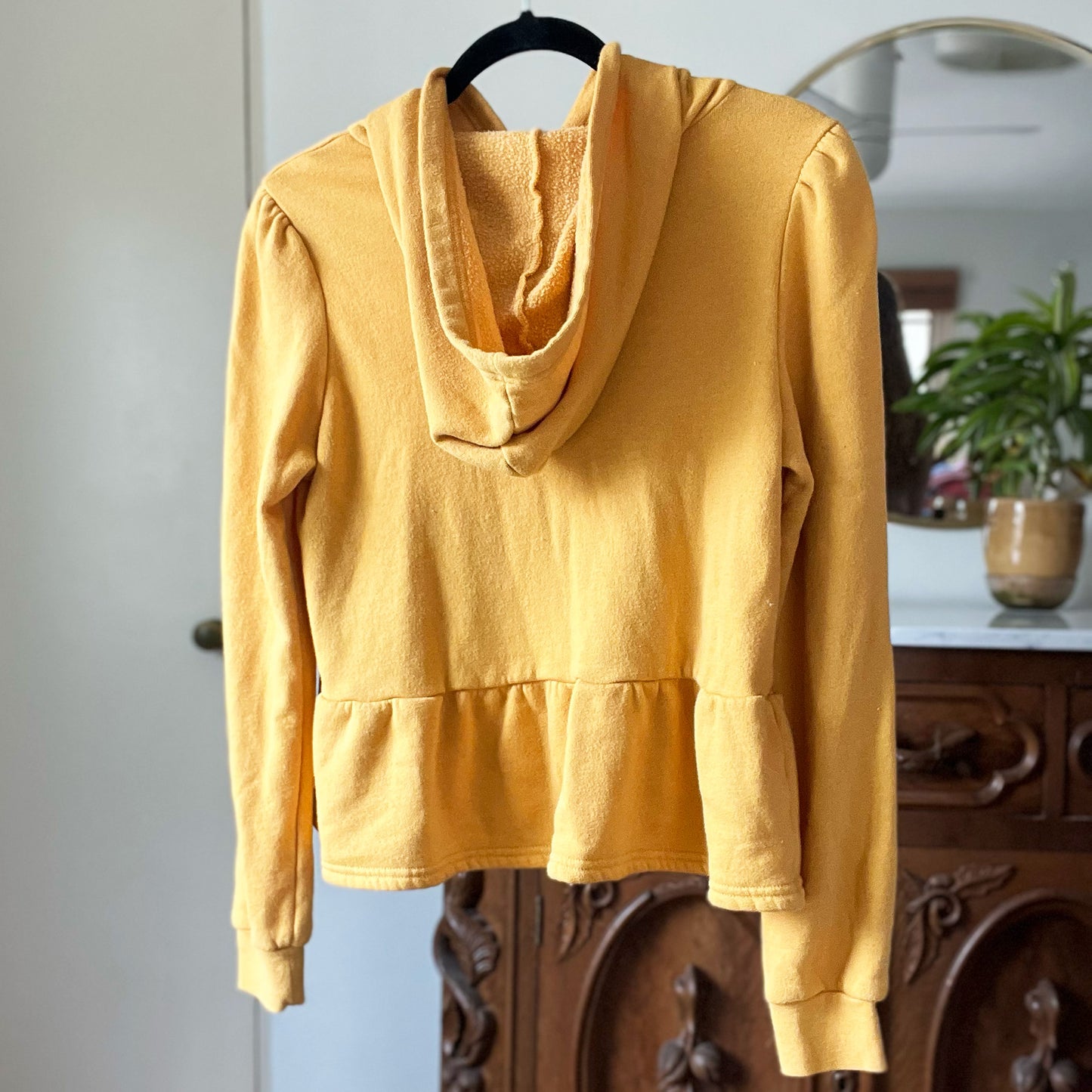 November Birth Flower | Chrysanthemum | Mustard Yellow Hoodie | Small