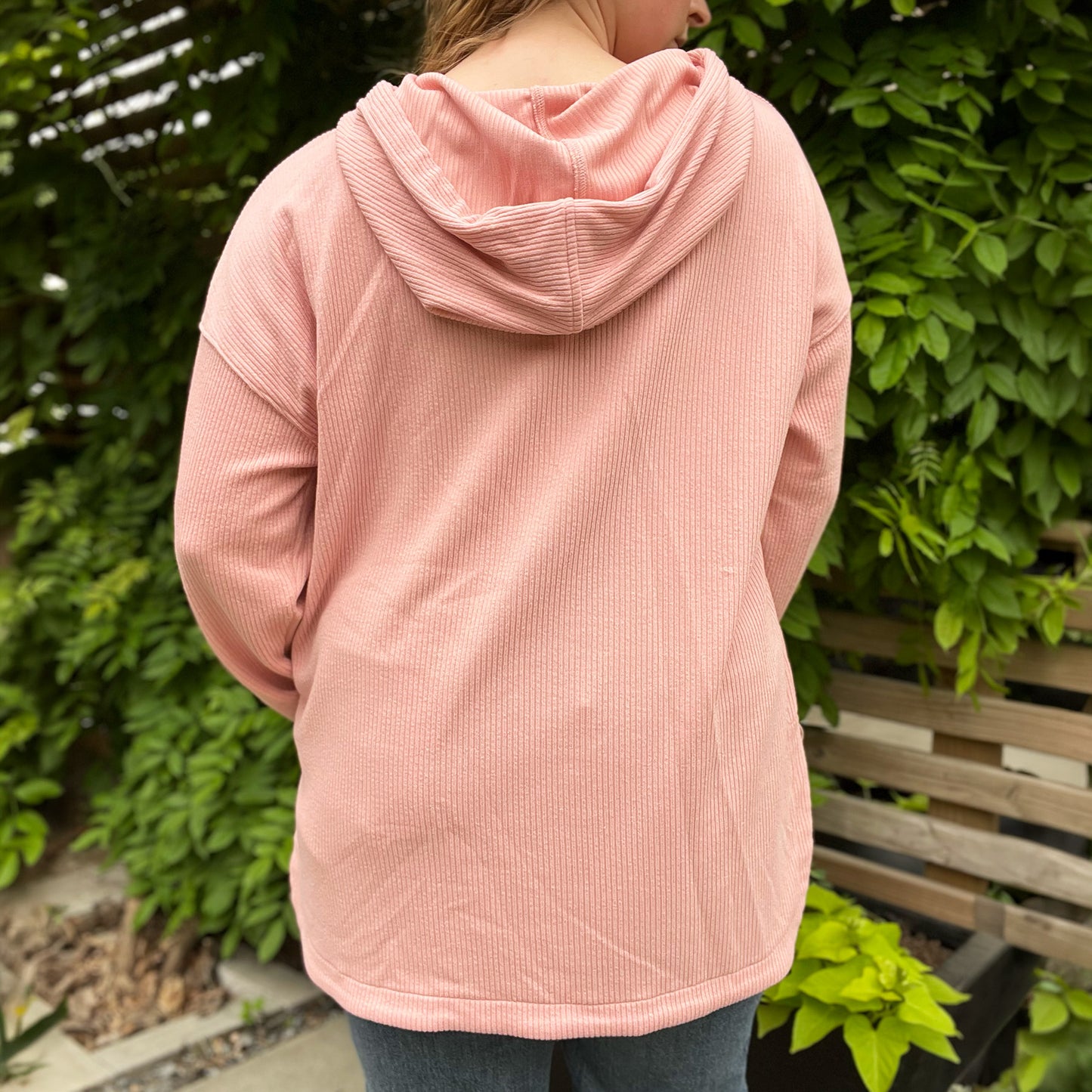 One Day at a Time | July Birth Flower | Pink Ribbed Hoodie | 2X