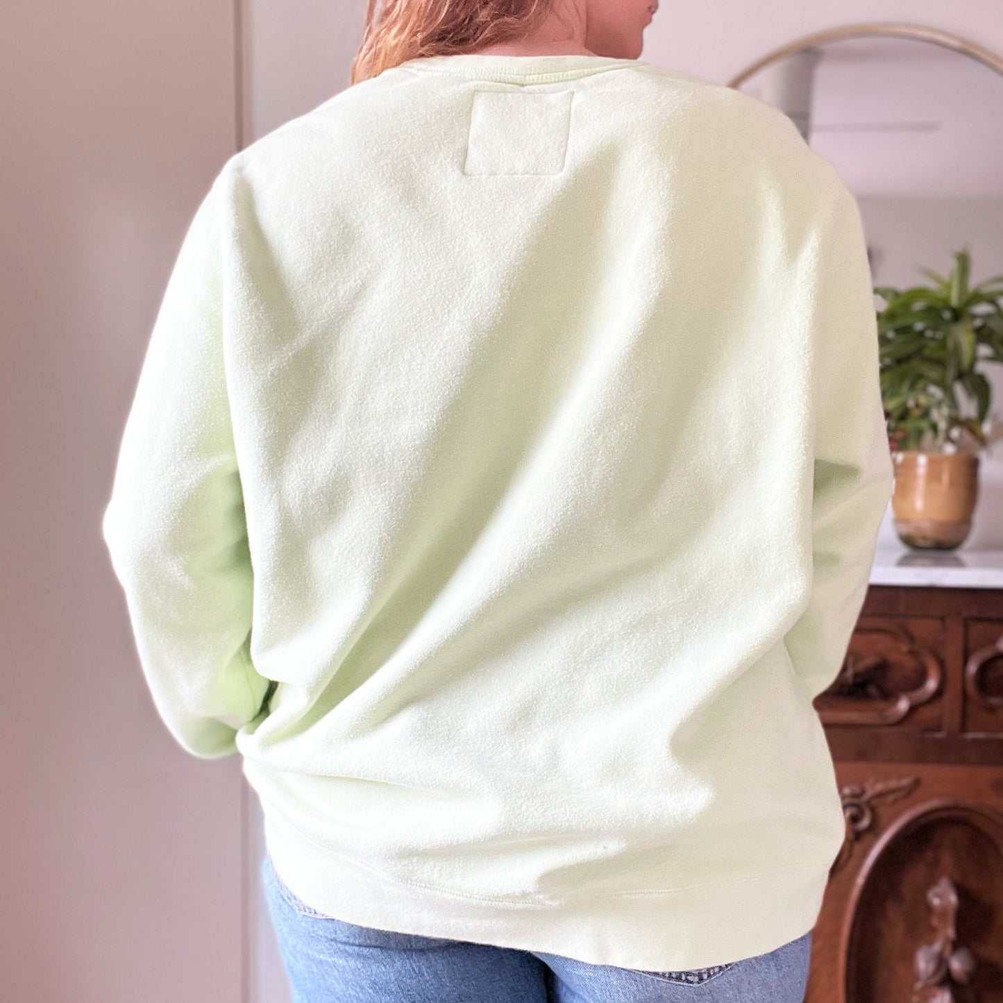 November Birth Flower | Chrysanthemum | Light Green Sweatshirt | 2X