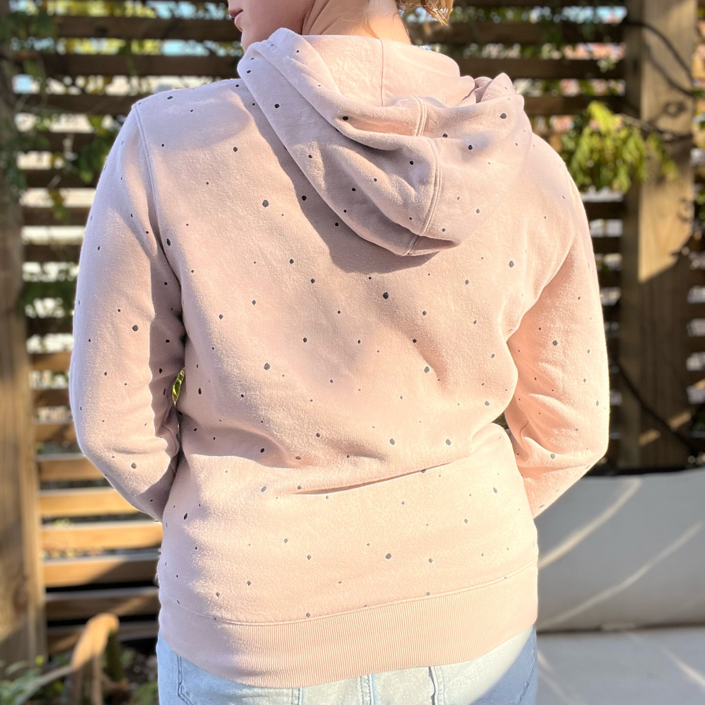 Stay Feral | Opossum | Pink Polka Dot Hoodie | Medium