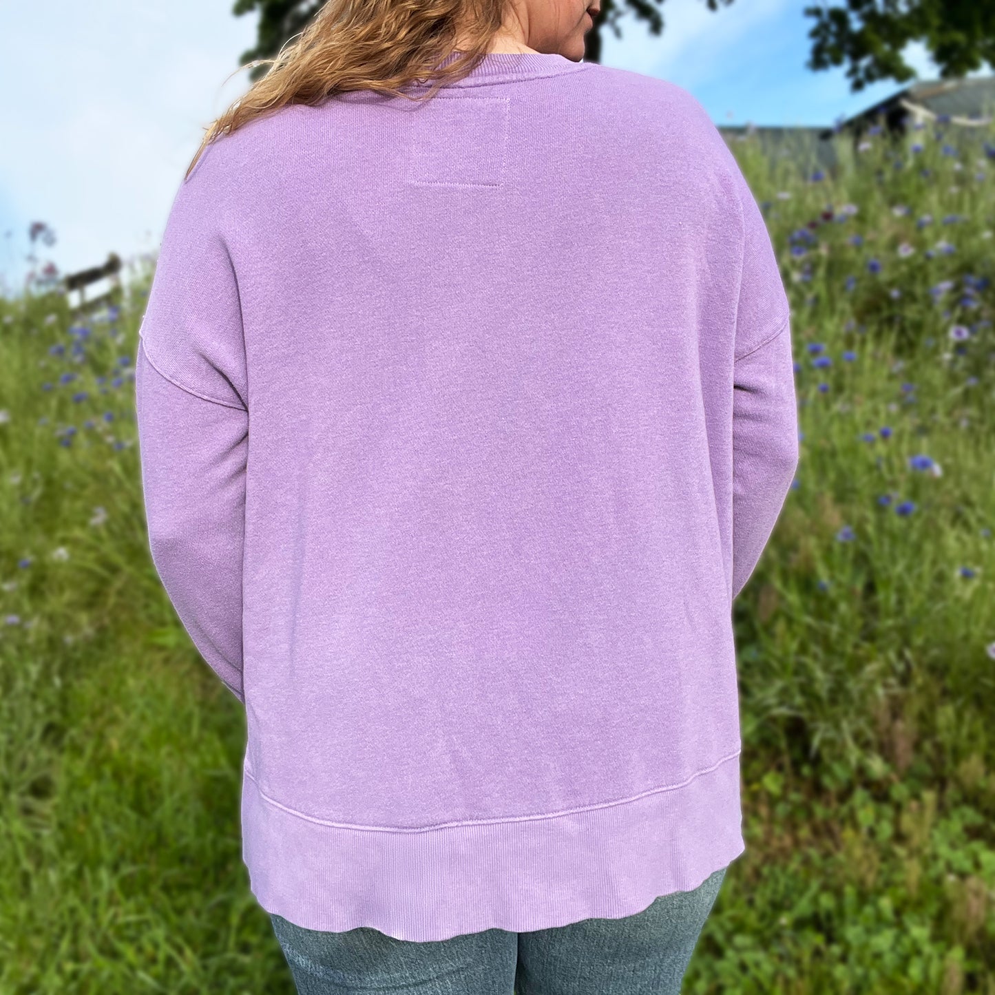 November Birth Flower | Chrysanthemum | Purple Sweatshirt | Large