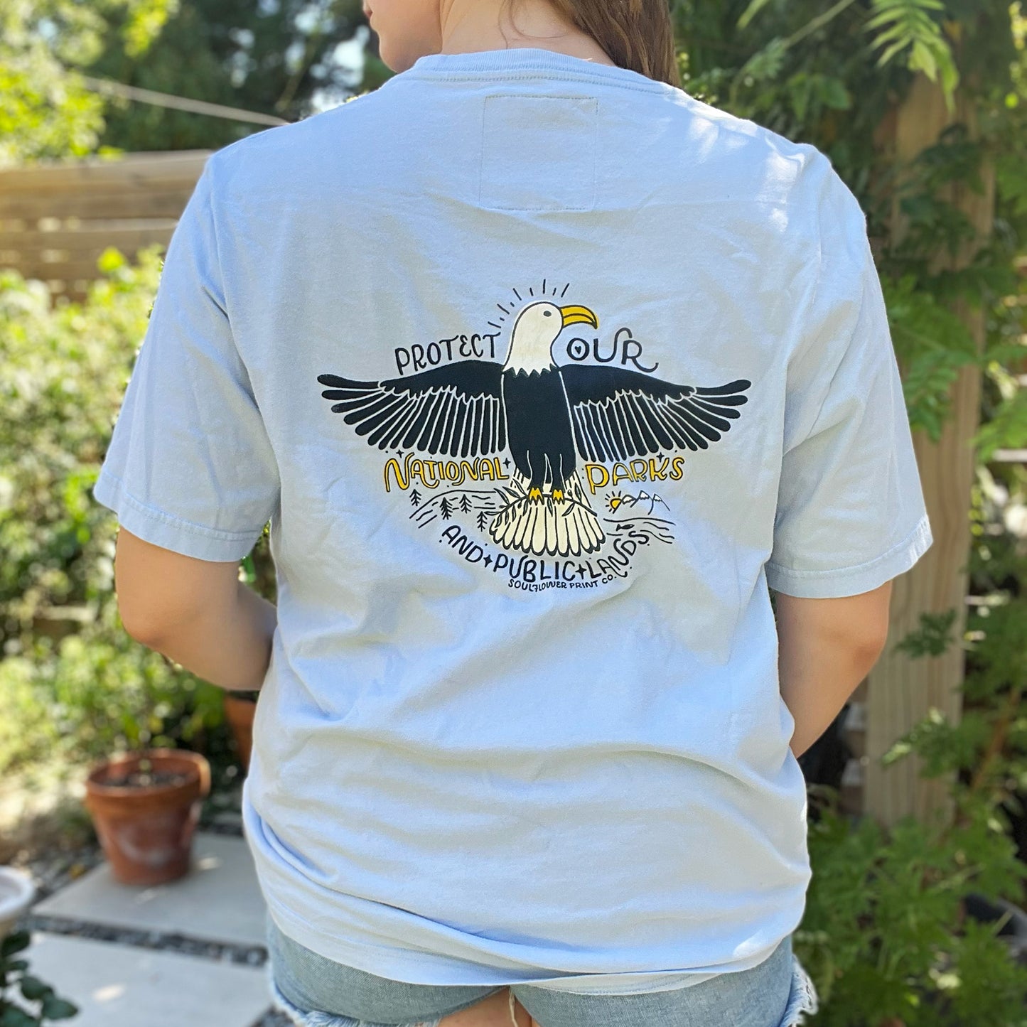 National Parks | Lt. Blue Pocket Tee | XL