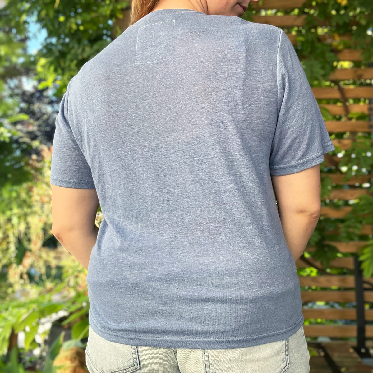 September Birth Flower | Morning Glory | Muted Blue Tee | Medium