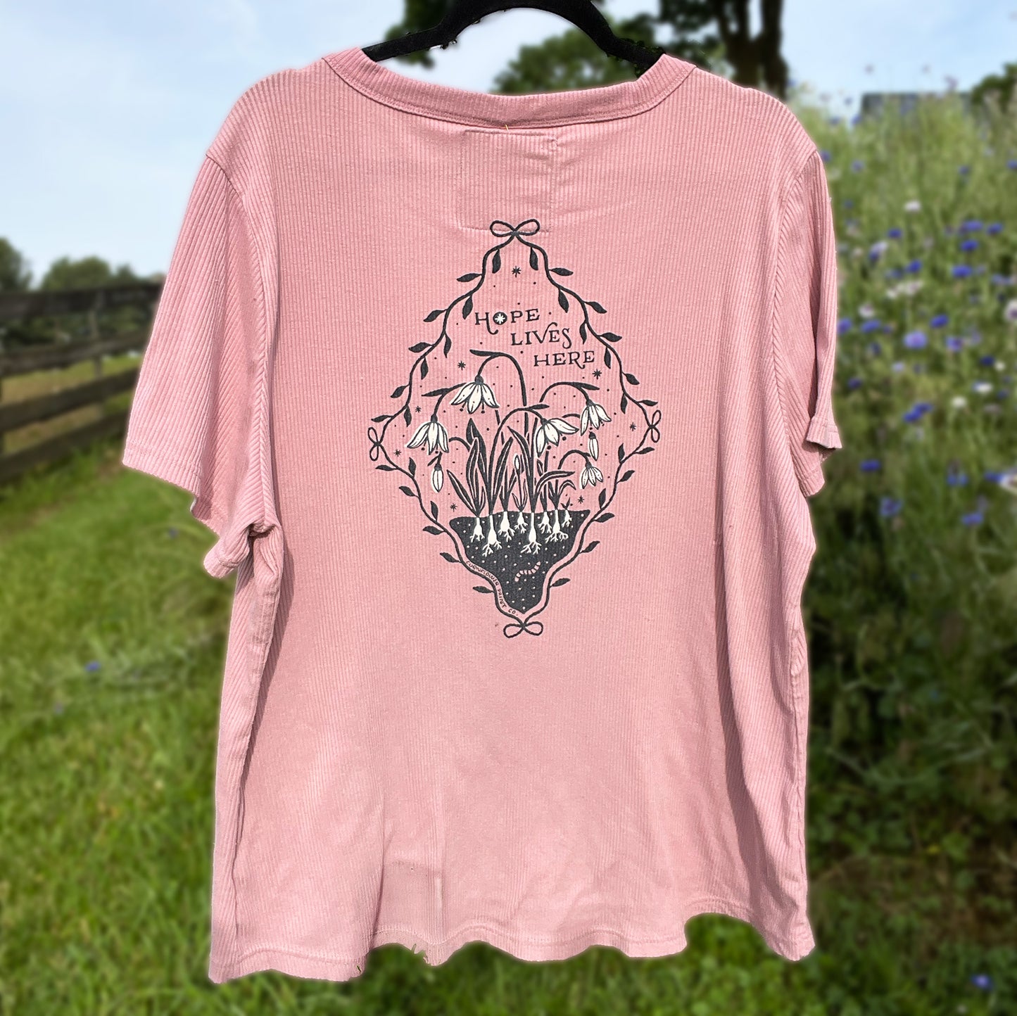 Hope Lives Here | Snow Drops | January Birth Flower | Purple Cute Top | 3X