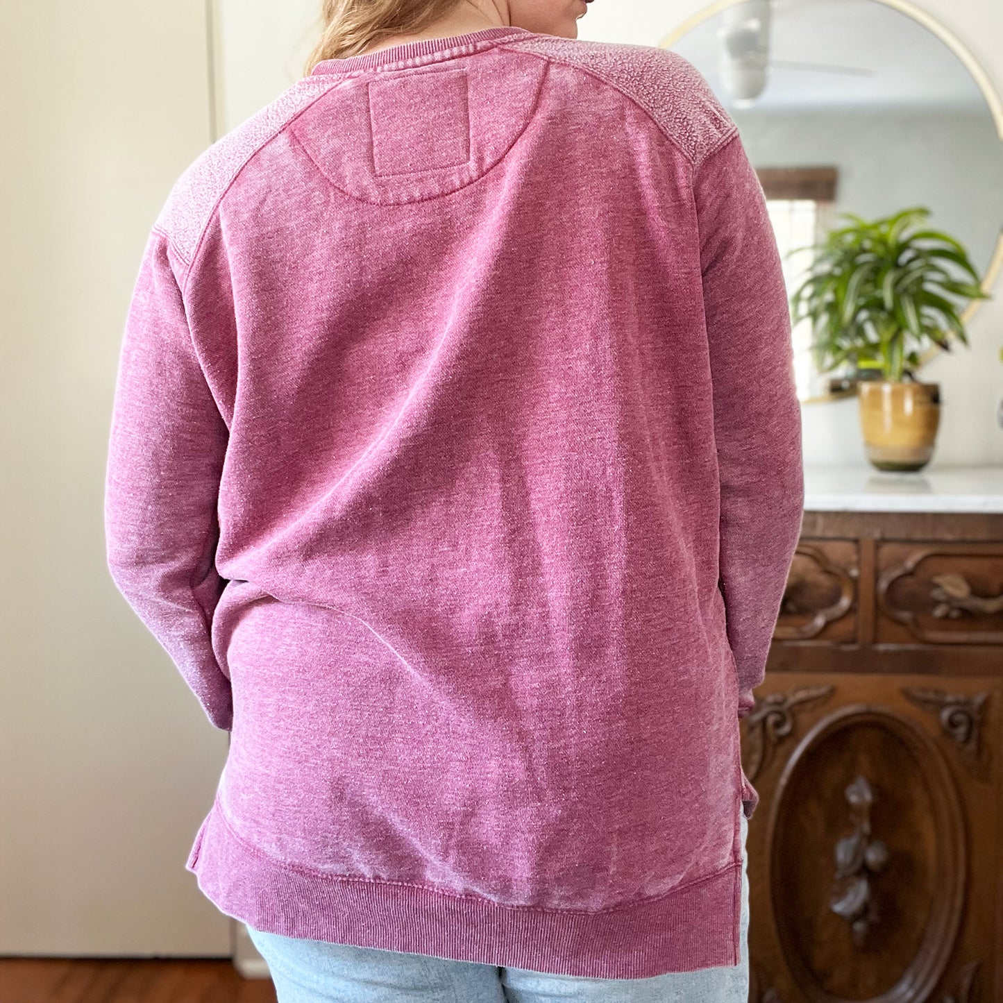 Home Sweet Indiana | Dark Pink Sweatshirt | Large