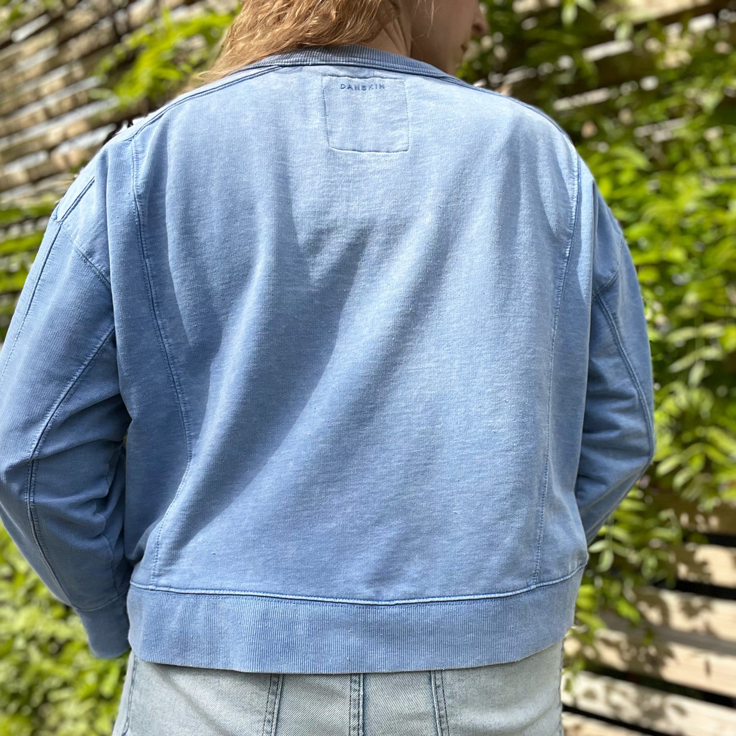 Stronger Together | June Birth Flower | Blue Crop Sweatshirt | Medium
