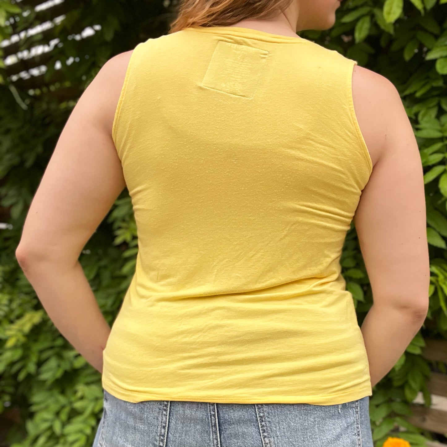 One Day at a Time | July Birth Flower | Yellow Tank Top | Small (Copy)