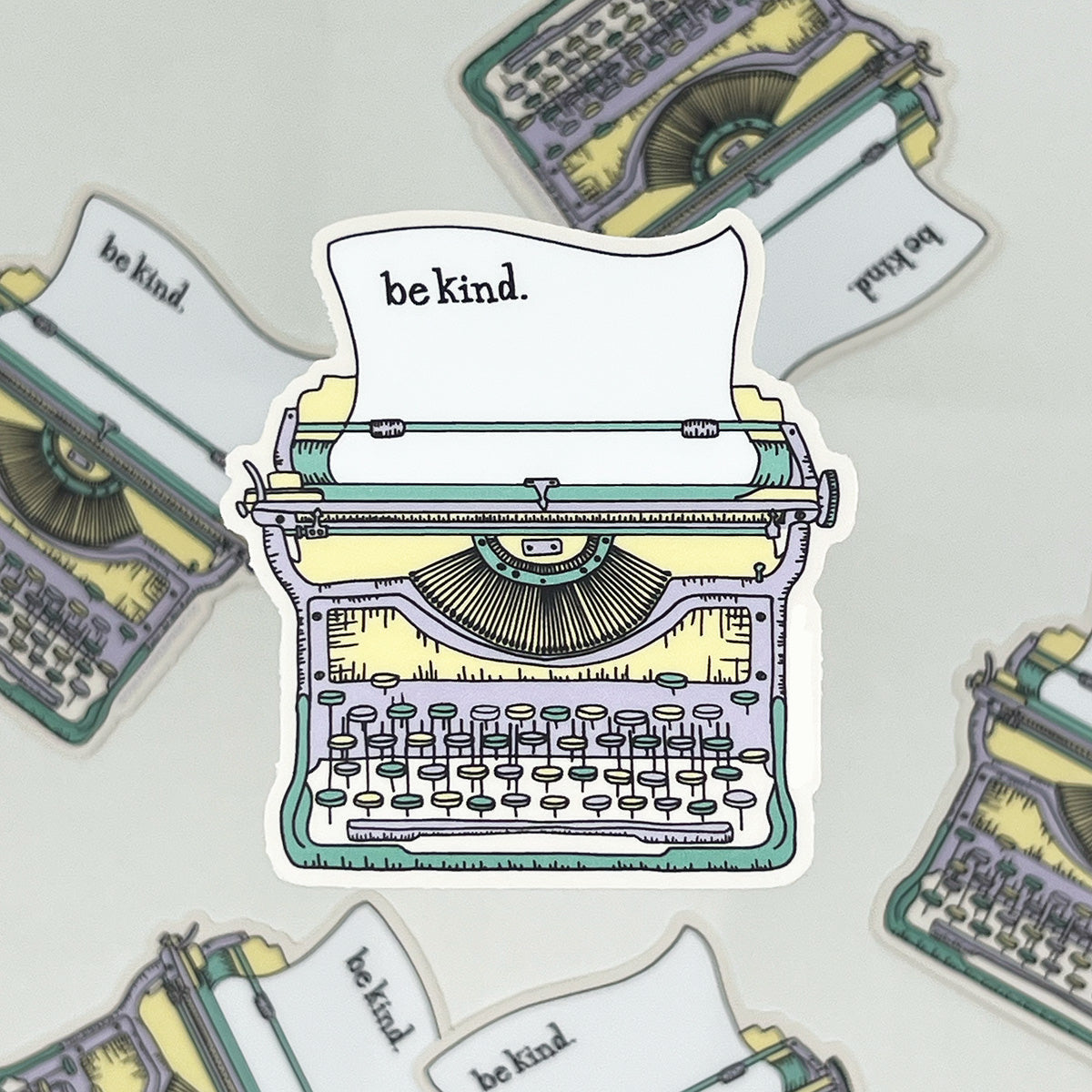 Vinyl Sticker | Typewriter | Be Kind