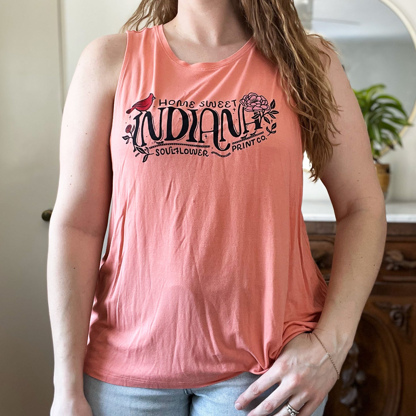 Home Sweet Indiana | Pink Tank Top | 2X