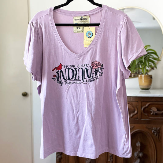 Home Sweet Indiana | Purple Short Sleeve Shirt | 2X