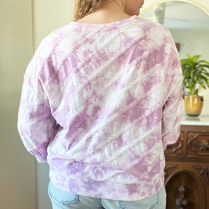 Shop Local | Purple Tiedye 3/4 Sleeve Shirt | XL