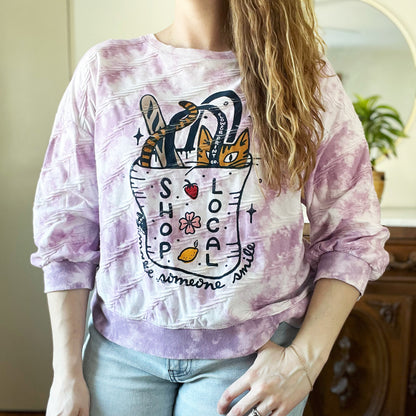 Shop Local | Purple Tiedye 3/4 Sleeve Shirt | XL