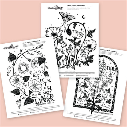 Free Birth Flower Coloring Page Download (June - Oct)