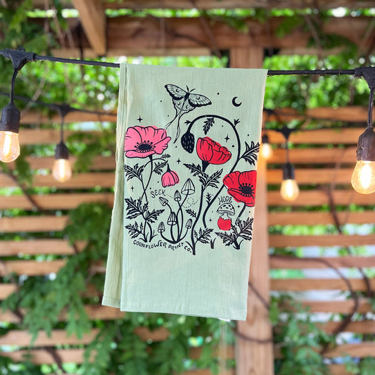 Tea Towel | Poppies | August Birth Flower