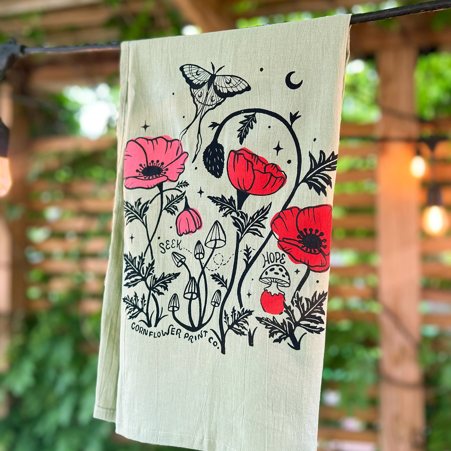 Tea Towel | Poppies | August Birth Flower