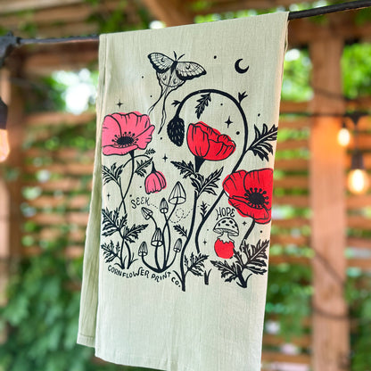 Tea Towel | Poppies | August Birth Flower
