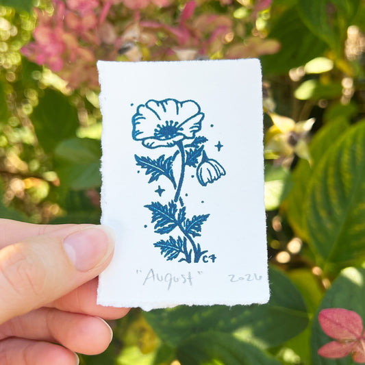 August Birth Flower | Poppies | Tiny Art Print
