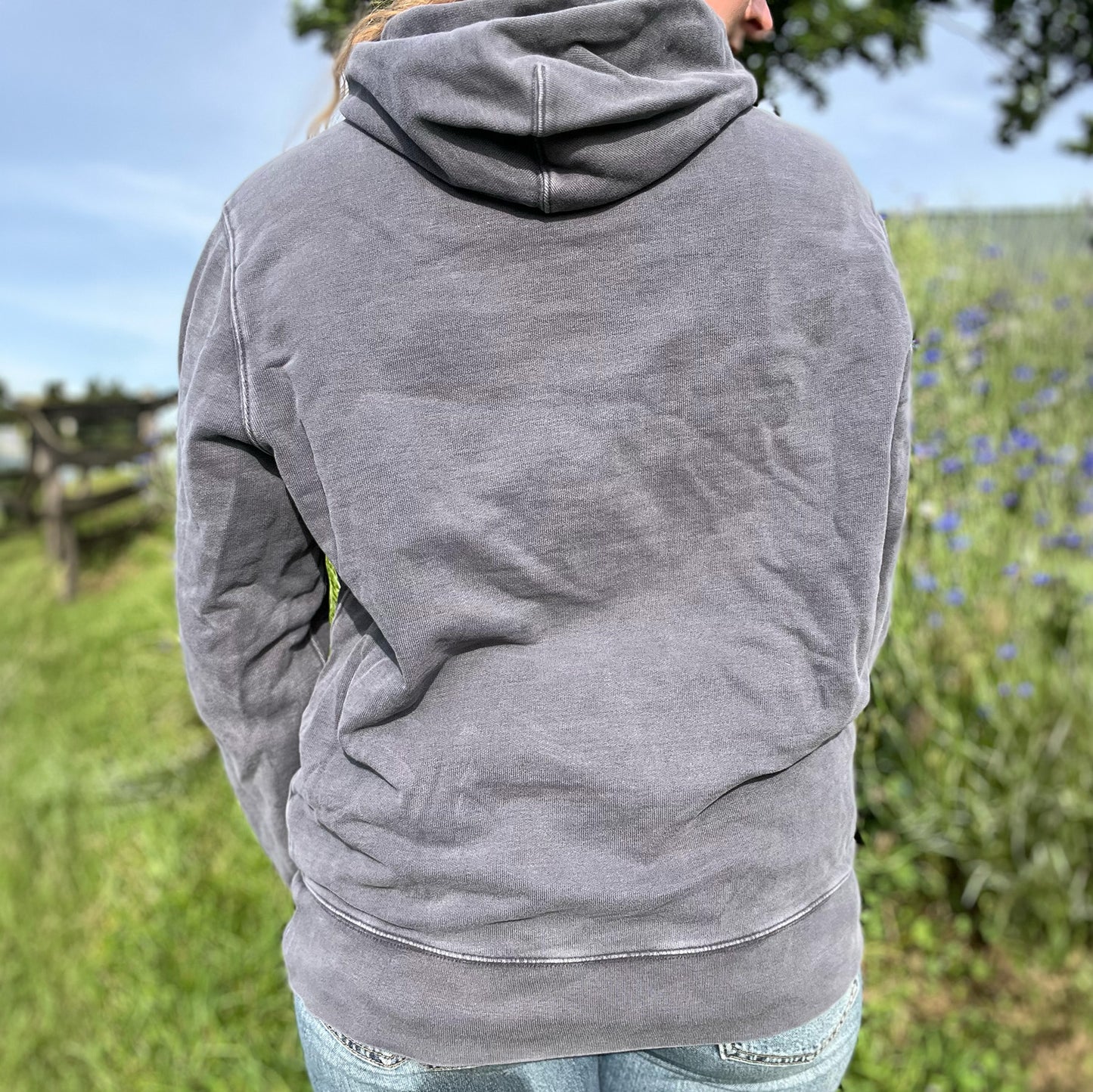 November Birth Flower | Chrysanthemum | Dark Gray Hoodie | Large