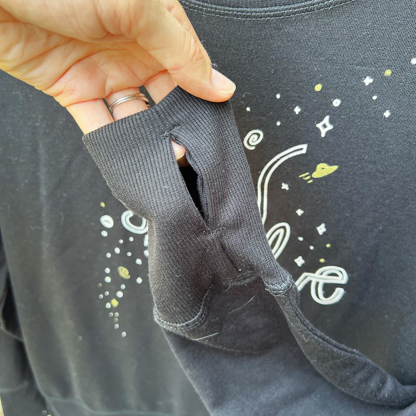 Grow & Evolve | Black Long Sleeve with Thumbholes | Small