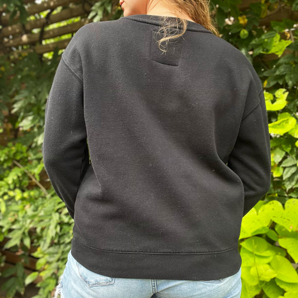 Hope Lives Here | Snow Drops | January Birth Flower | Black Sweater | Medium