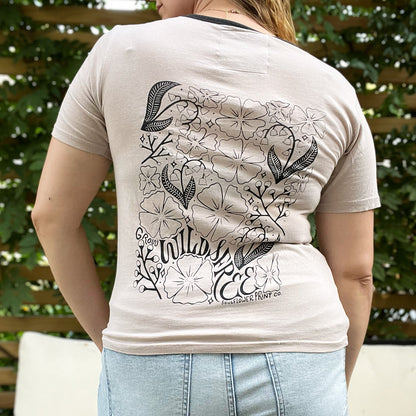 Wild & Free | Cream & Black Tee | Medium