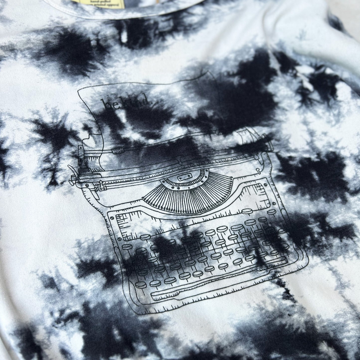 Typewriter | Black Tiedye Long Sleeve | Small