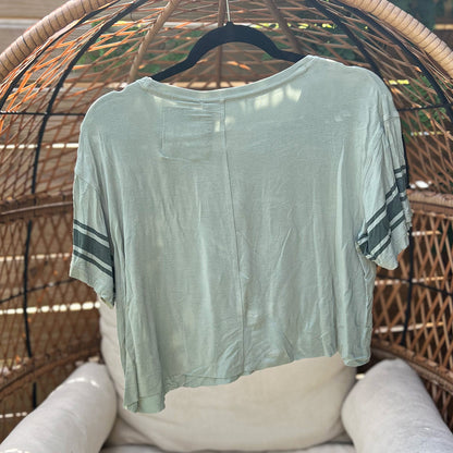 Brave & Kind | Vintage Blue/Green Crop Top | Small