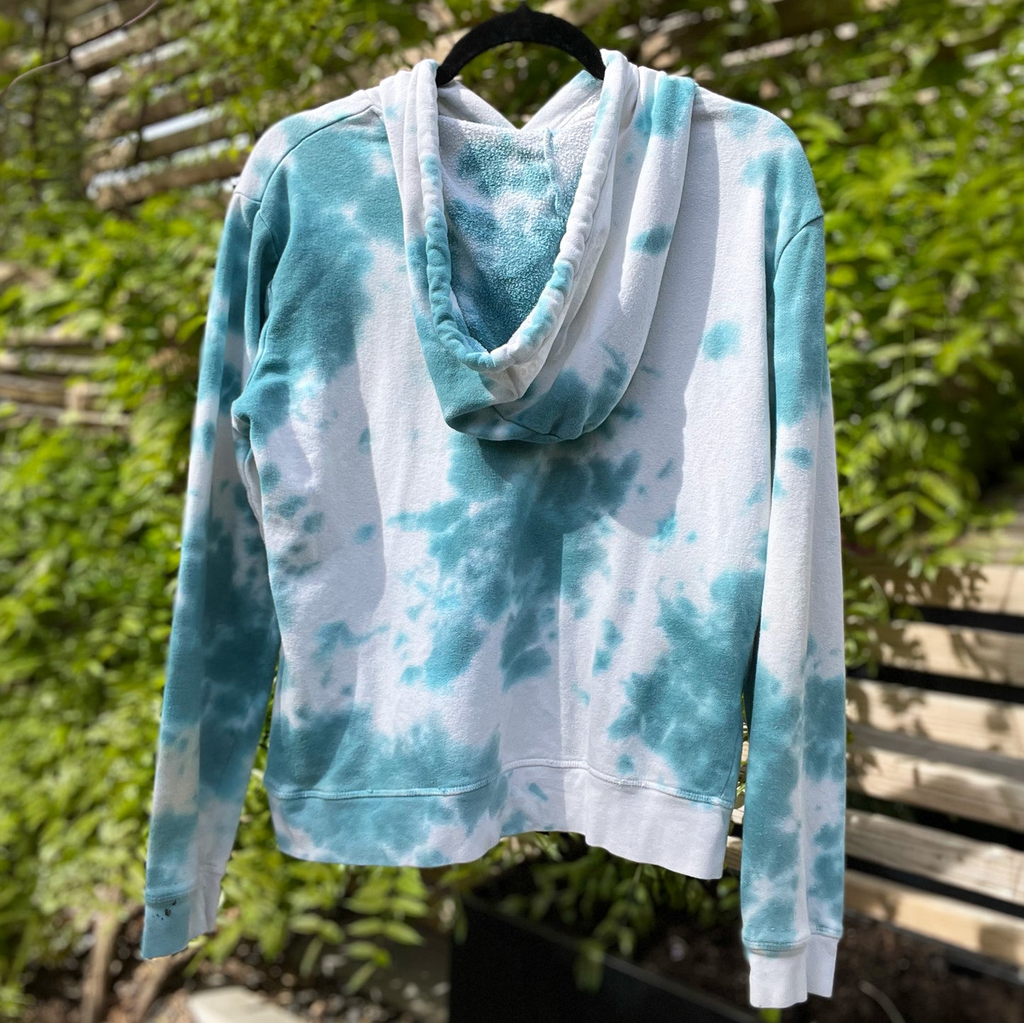 Stronger Together | June Birth Flower | Blue Tiedye Hoodie | Small