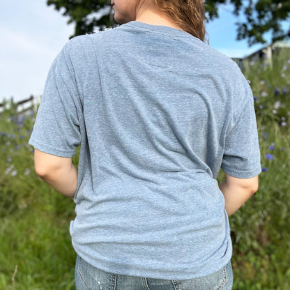 Hope Lives Here | Snow Drops | January Birth Flower | Heather Blue Tee | XL