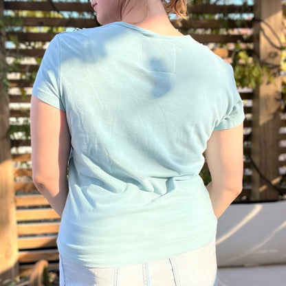 Stay Feral | Opossum | Blue V-Neck Shirt | Large