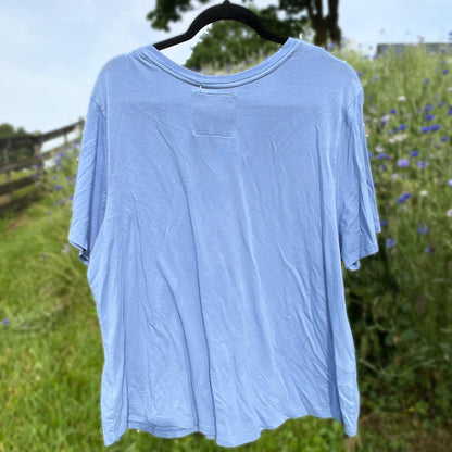 Hope Lives Here | Snow Drops | January Birth Flower | Blue V-Neck Tee | 2X