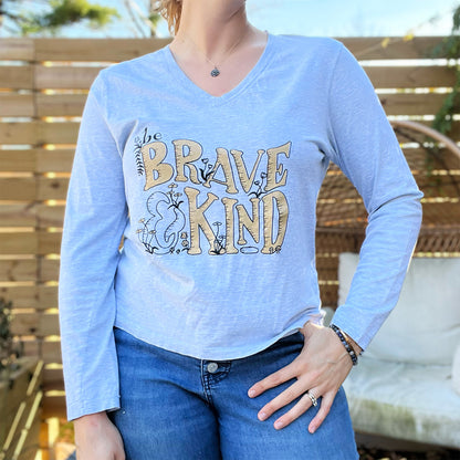 Brave & Kind | Blue Long Sleeve | Large