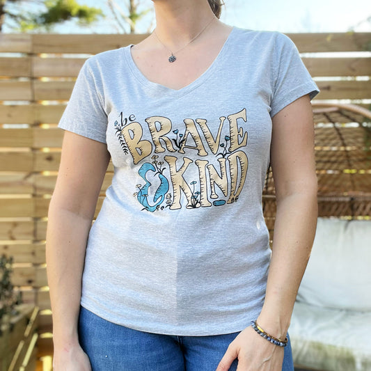 Brave & Kind | Light Gray Tee | Medium