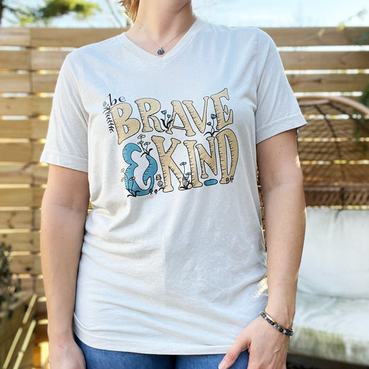 Brave & Kind | Soft Gray Tee | Large