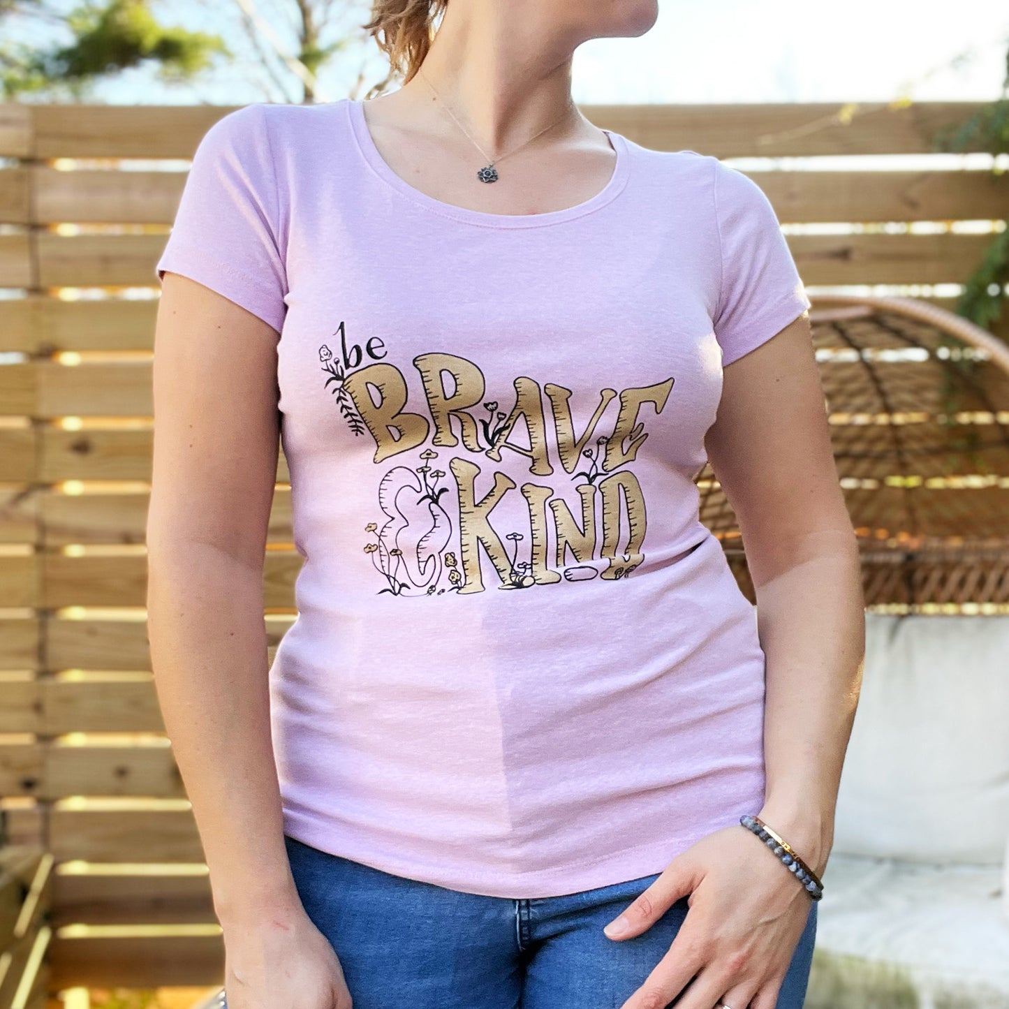 Brave & Kind | Lavender Tee | Large