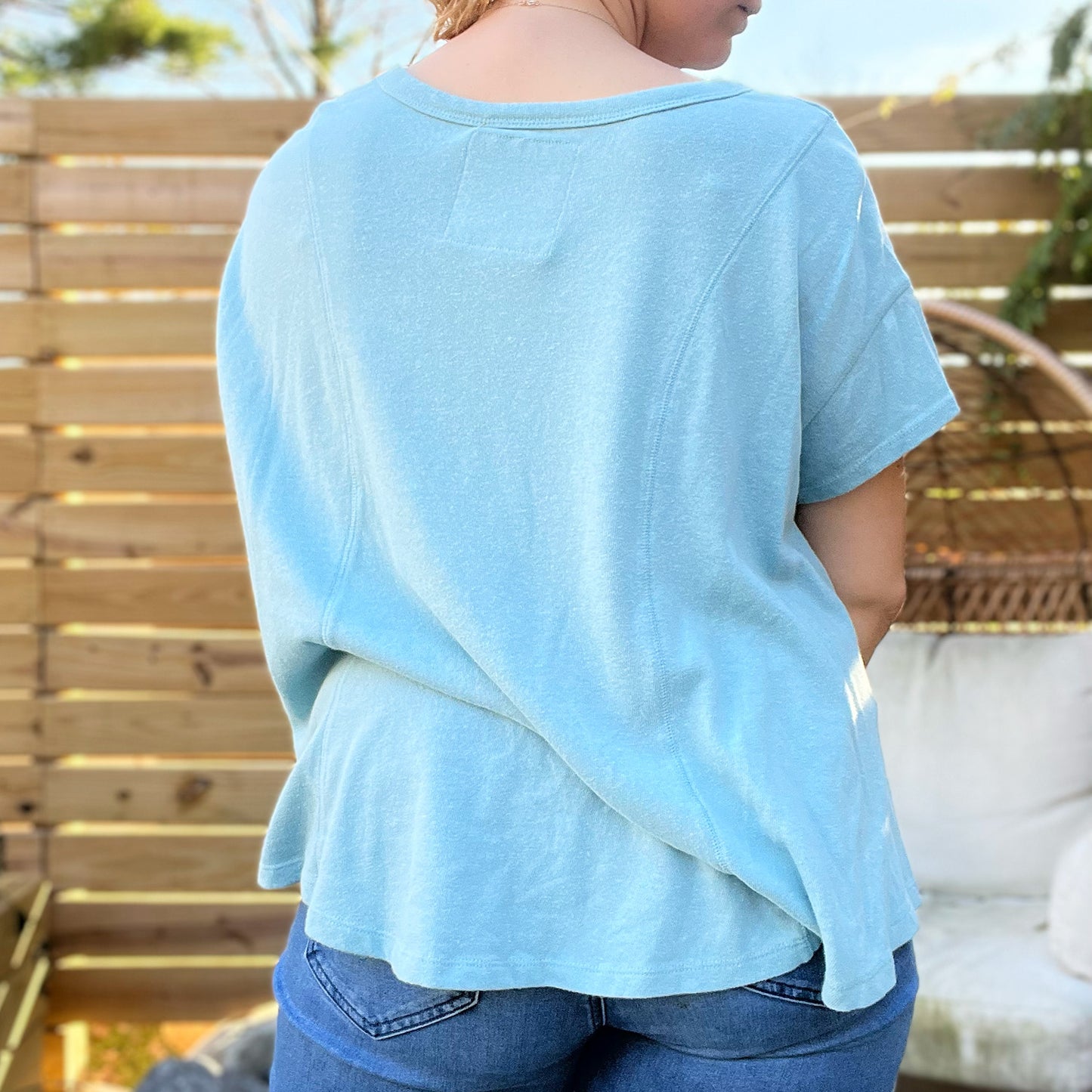 Brave & Kind | Teal Flowy Tee | Large