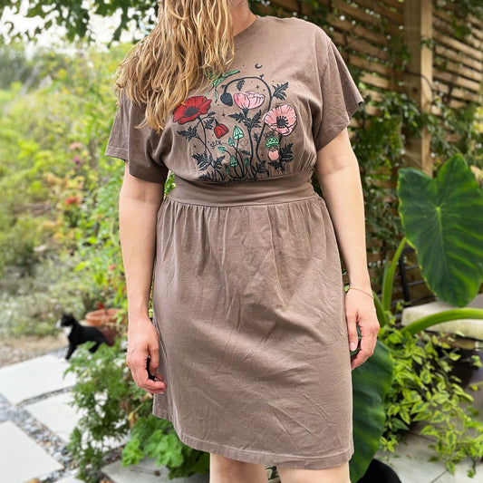 Seek Hope | August Birth Flower | Brown Knee Length Dress | Medium